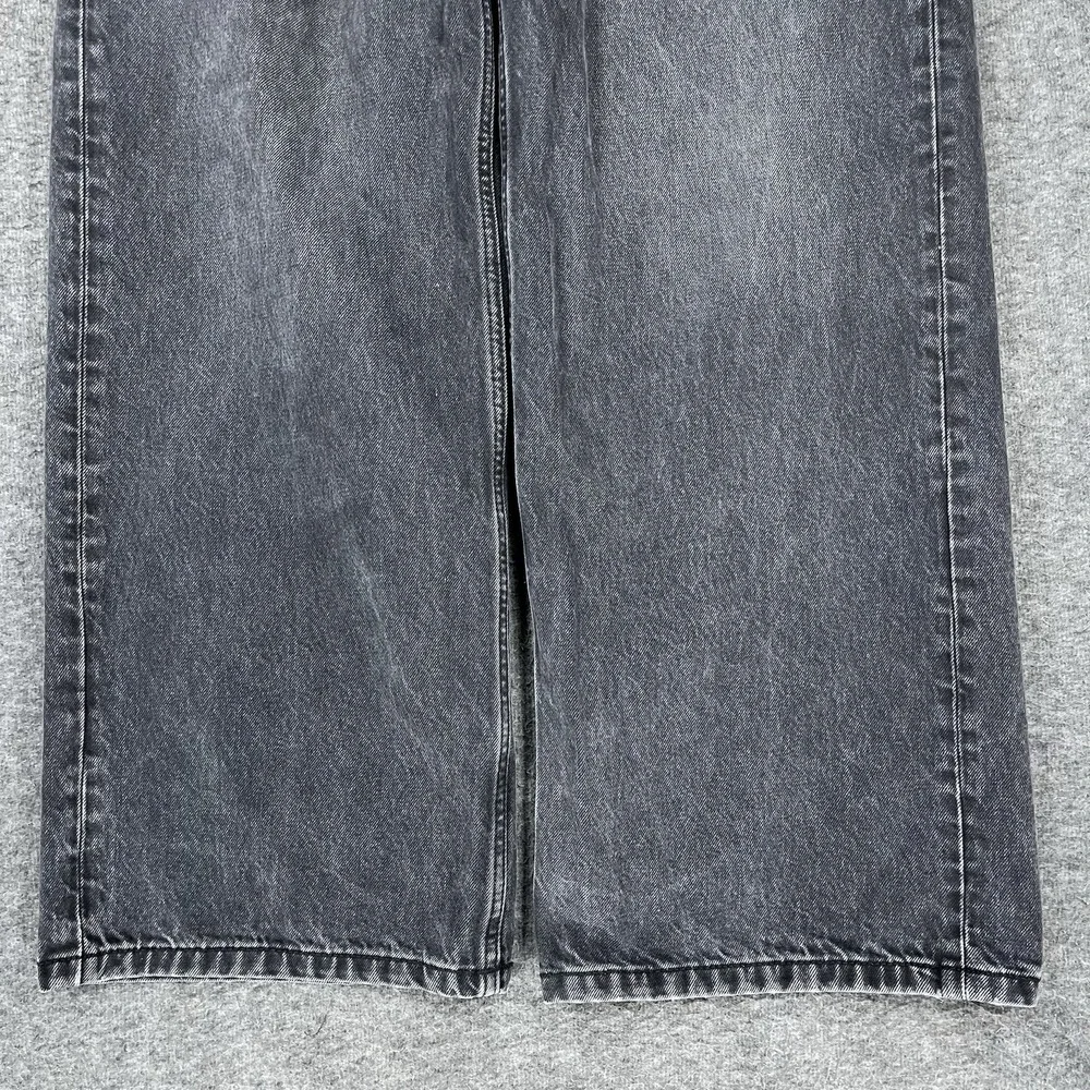 Kik Wear Jeans Mens 32x32 Black Wide Leg Baggy Streetwear Rave Epik Chill